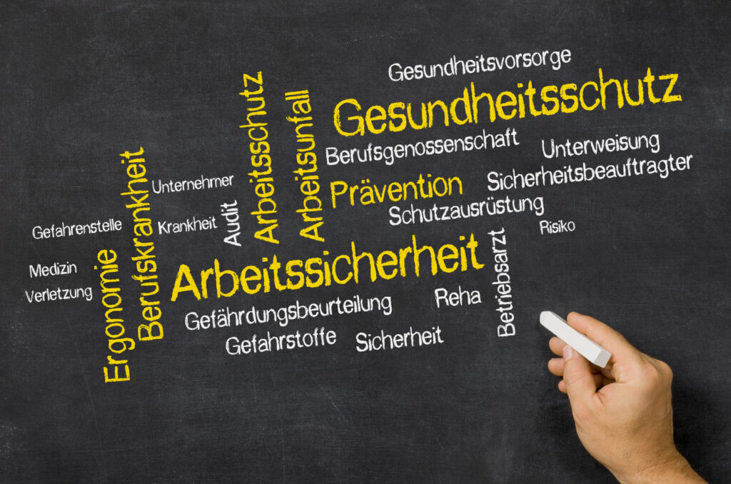 Gesundheitsschutz und Arbeitssicherheit an einer Tafel